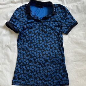 J.Lindeberg Navy Floral Polo Shirt